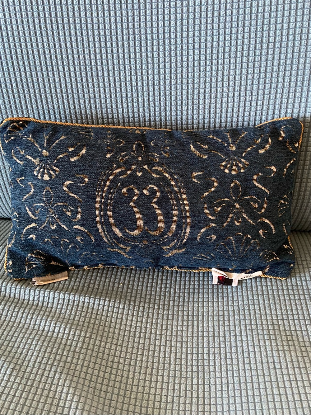 CLUB 33 Disney Parks Vintage Tapestry Bolster Accent Pillow RARE Retired